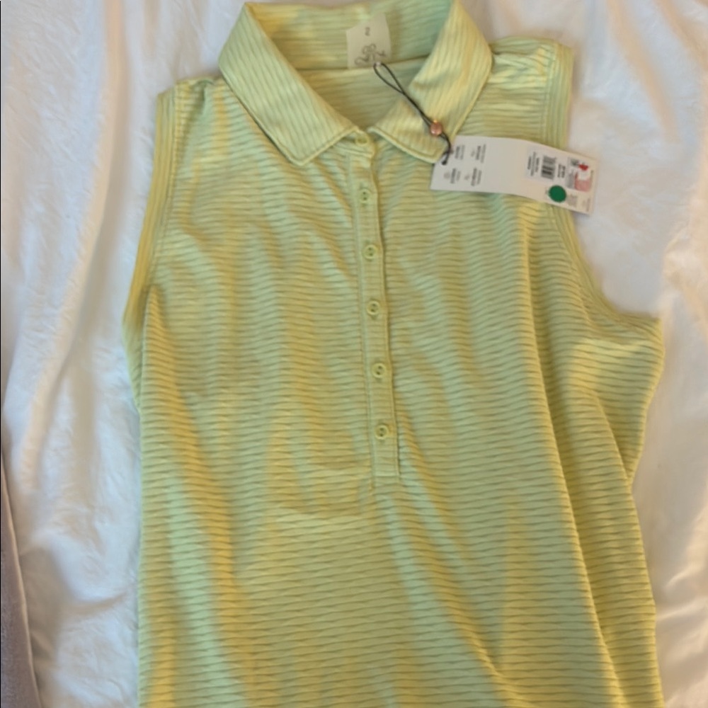 Striped Sleeveless Polo Shirt